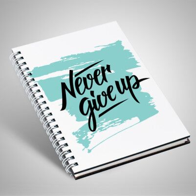 Never Give Up Motto Defter - Thumbnail