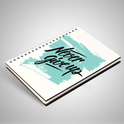 Never Give Up Motto Defter - Thumbnail