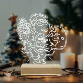 Noel Baba Tasarımlı İsme Özel 3D Lamba - Thumbnail
