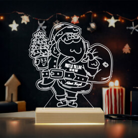 Noel Baba Tasarımlı İsme Özel 3D Lamba - Thumbnail