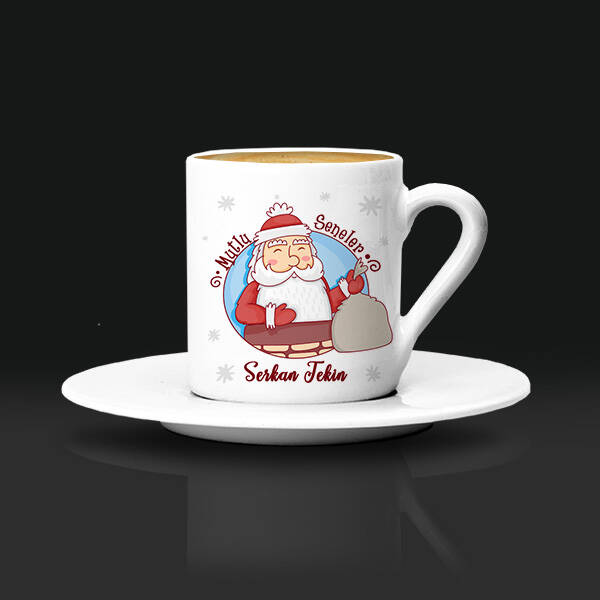 Noel Baba Tasarımlı Yılbaşı Kahve Fincanı
