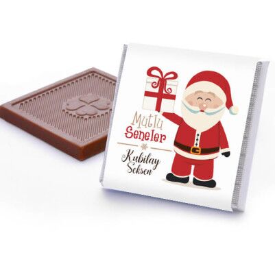Noel Baba Temalı İsme Özel Kutu Çikolata - Thumbnail