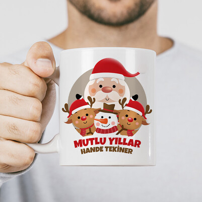 Noel Baba ve Arkadaşları Kupa Bardak - Thumbnail