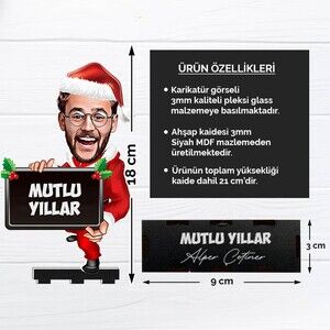 Noel Erkeği Karikatürlü Yılbaşı Biblosu - Thumbnail