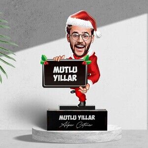 Noel Erkeği Karikatürlü Yılbaşı Biblosu - Thumbnail