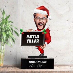 Noel Erkeği Karikatürlü Yılbaşı Biblosu - Thumbnail