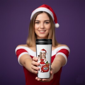  - Noel Kızı Karikatürlü Termos Bardak
