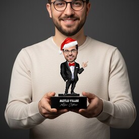  - Noel Şapkalı Adam Yılbaşı Karikatürlü Biblo
