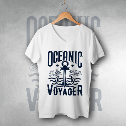 Ocean Tasarımlı Unisex Tişört - Thumbnail