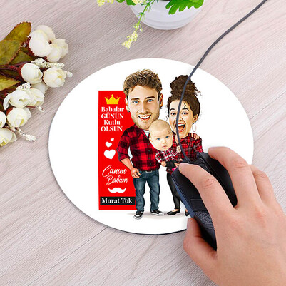 Oğlan Babası Karikatürlü Mousepad - Thumbnail