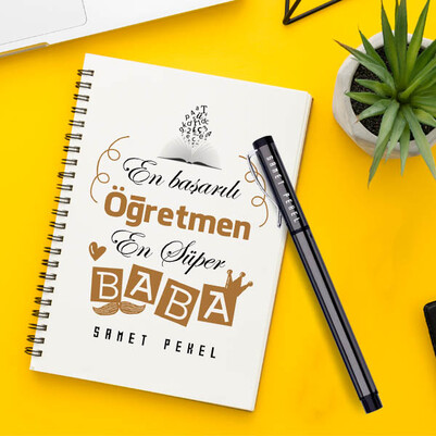  - Öğretmen Babaya Hediye Defter ve Kalem