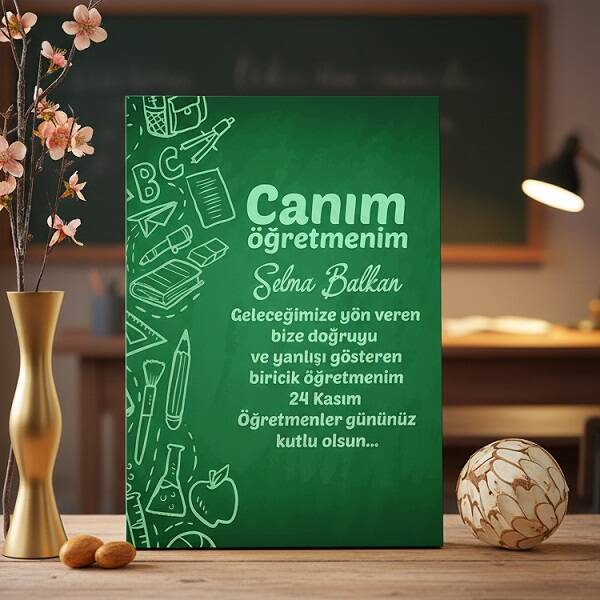 Öğretmene Hediye Kanvas Tablo