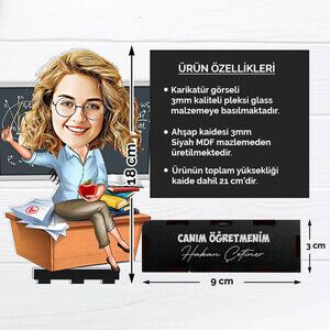 Öğretmenlerin Birtanesi Karikatürlü Biblo - Thumbnail