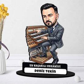  - Organist Müzisyen Erkek Karikatürlü Biblo