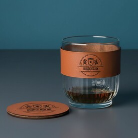  - Orijinal Aslanlar Tasarımlı Viski Seti Taba Derili