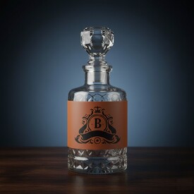  - Orijinal Kral Tacı Harfli Viski Şişesi Taba Derili