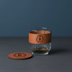 Orijinal Kral Tacı Tasarımlı Viski Seti Taba Derili - Thumbnail