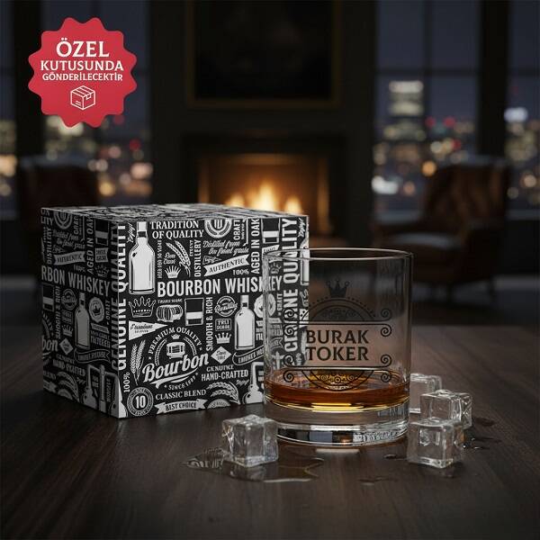 Orijinal Kutusunda Kişiye Özel Viski Bardağı