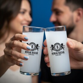  - Orijinal Tasarım İsme Özel İkili Hediyelik Rakı Bardağı