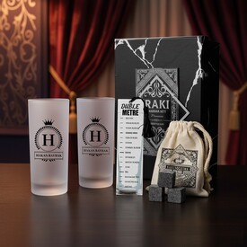  - Orijinal Tasarımlı İkili Rakı Kadehi Seti Hediye Kutusu