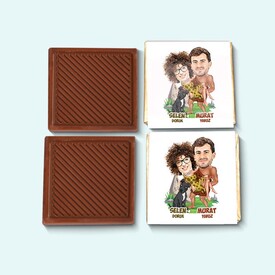 Orman Çiftleri Karikatürlü Çikolata Kutusu - Thumbnail