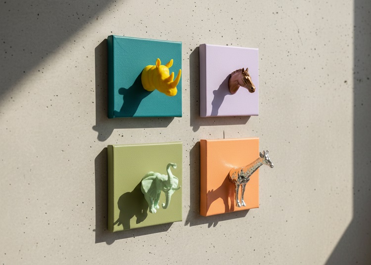 Oyuncak Hayvanlardan Mini Kanvas Yapımı