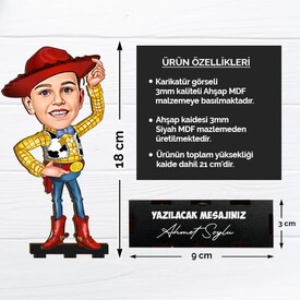 Oyuncak Kovboy Çocuk Karikatürlü Biblo - Thumbnail