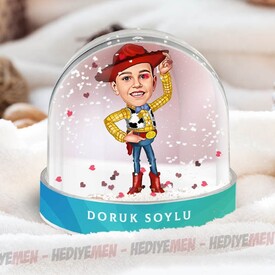 Oyuncak Kovboy Çocuk Karikatürlü Kar Küresi - Thumbnail