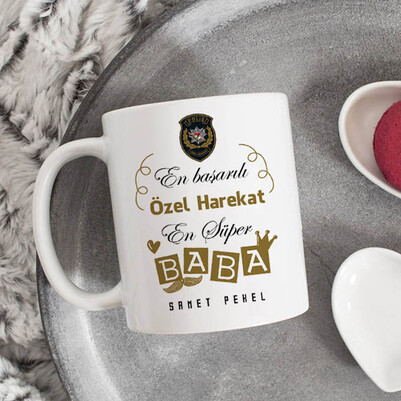 Özel Harekat Polisi Babalara Kupa Bardak - Thumbnail