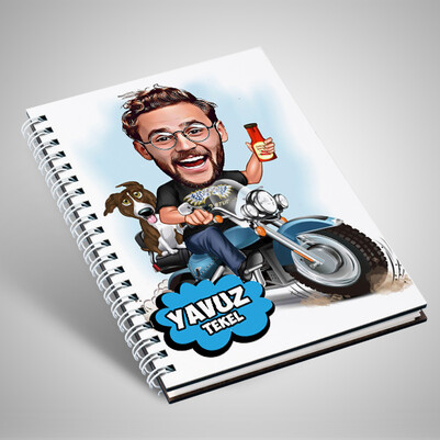 Özgür Ruhlu Adam Karikatürlü Defter - Thumbnail