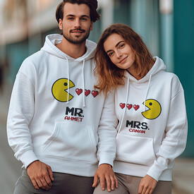  - Paceman İsme Özel Kapşonlu Sevgili Sweatshirt