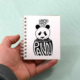  - Panda Sevgisi Motto Tasarım Hediyelik Not Defteri