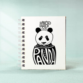 Panda Sevgisi Motto Tasarım Hediyelik Not Defteri - Thumbnail