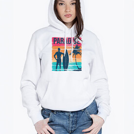  - Paradise Tasarımlı Kapşonlu Kadın Sweatshirt