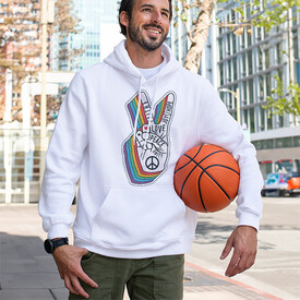 Peace Tasarımlı Kapşonlu Sweatshirt - Thumbnail