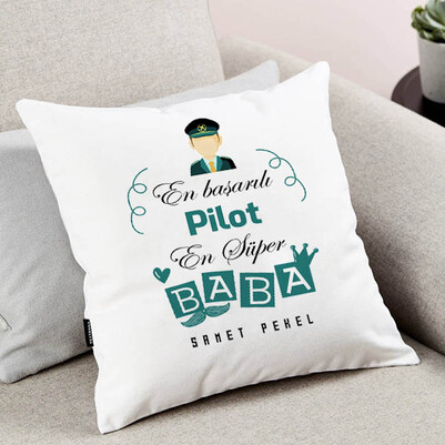 Pilot Babalara Hediyelik Yastık - Thumbnail