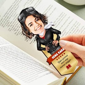  - Pilot Kadın Karikatürlü Kitap Okuma Ayracı
