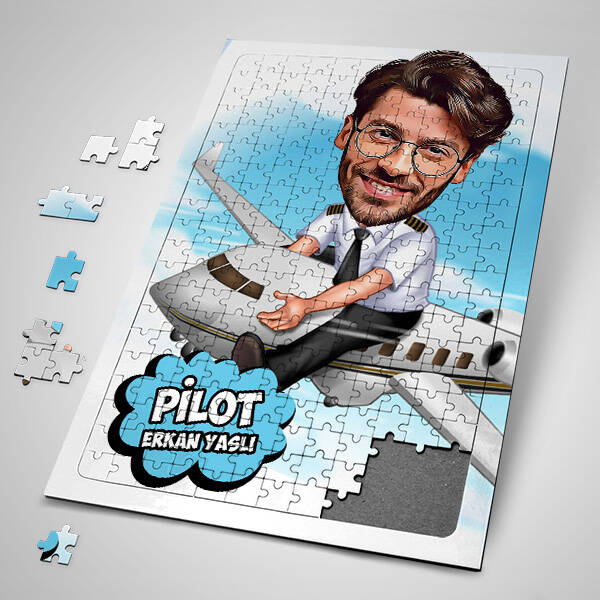 Pilot Karikatürlü Puzzle