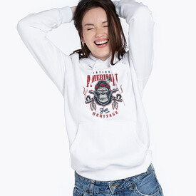 Pirate Monkey Tasarımlı Kapşonlu Kadın Sweatshirt - Thumbnail