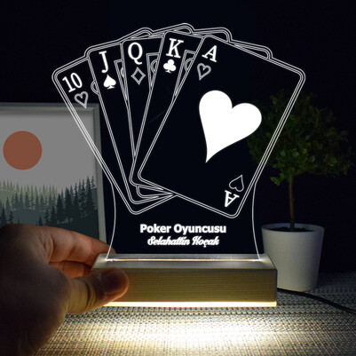 Poker Oyuncusu 3d Led Lamba - Thumbnail