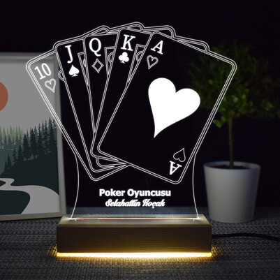 Poker Oyuncusu 3d Led Lamba - Thumbnail