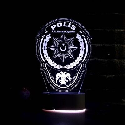 Polis Armalı 3D LED Lamba - Thumbnail