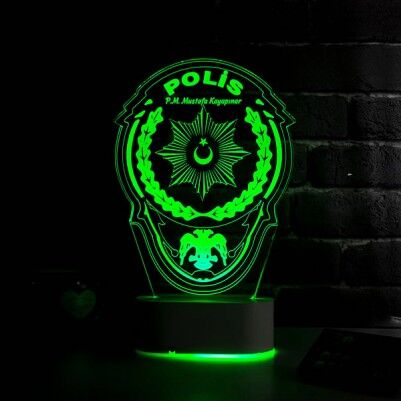 Polis Armalı 3D LED Lamba - Thumbnail