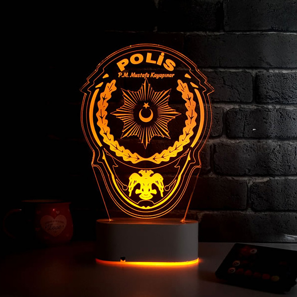 Polis Armalı 3D LED Lamba