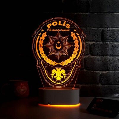 Polis Armalı 3D LED Lamba - Thumbnail