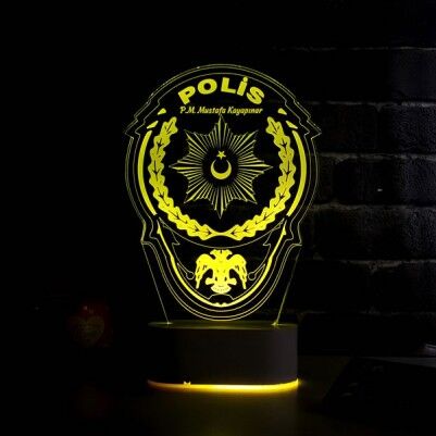 Polis Armalı 3D LED Lamba - Thumbnail