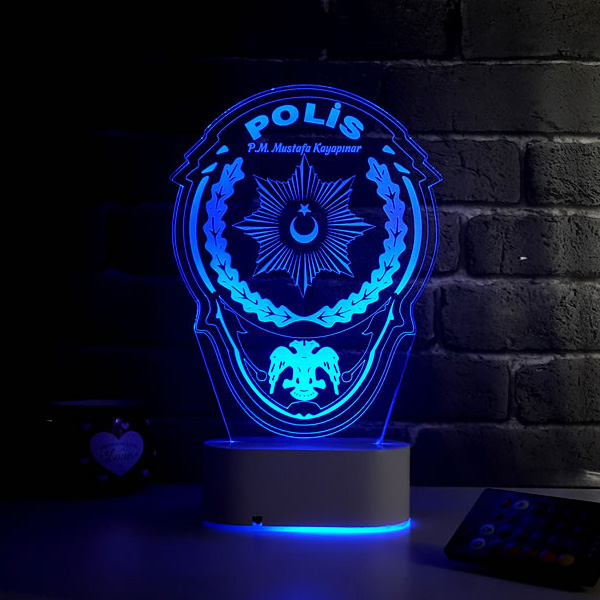 Polis Armalı 3D LED Lamba
