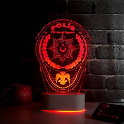 Polis Armalı 3D LED Lamba - Thumbnail