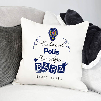 Polis Babalara Hediye Yastık - Thumbnail