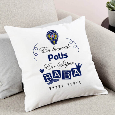 Polis Babalara Hediye Yastık - Thumbnail